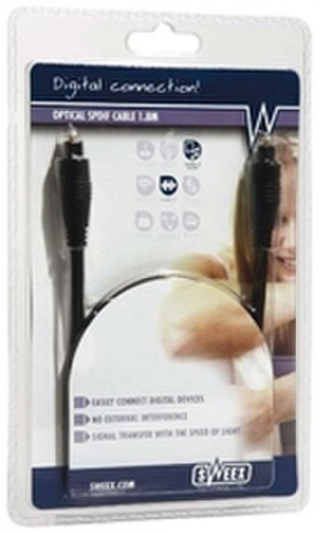 Sweex Optical SPDIF Cable - 1.8m 1.8m Schwarz Audio-Kabel