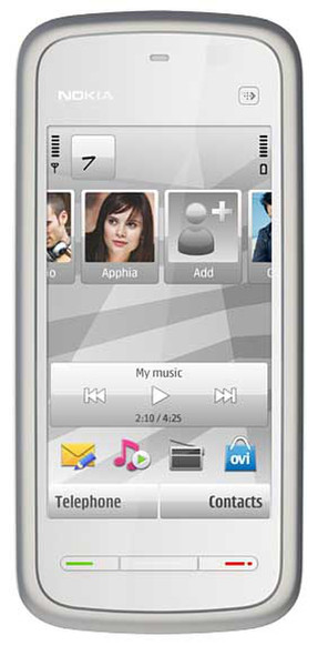 Nokia 5228 Две SIM-карты Синий, Белый смартфон