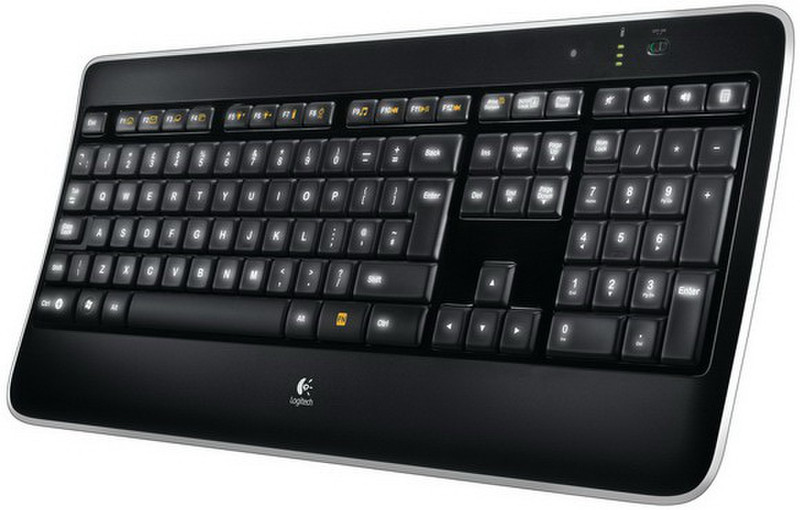 Logitech K800 Беспроводной RF QWERTY Международный EER Черный клавиатура