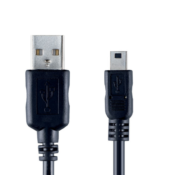 Bandridge USB Mini 5-pin Cable, 2.0m 2m USB A Schwarz USB Kabel