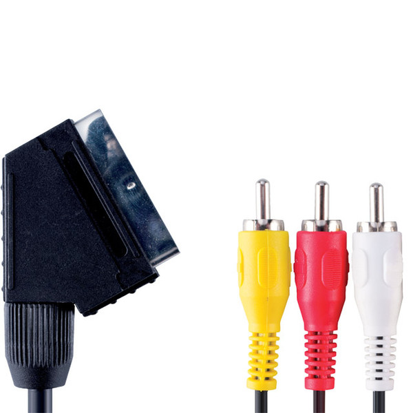 Bandridge Stereo Video Cable, 2.0m 2m SCART (21-pin) 3 x RCA Mehrfarben