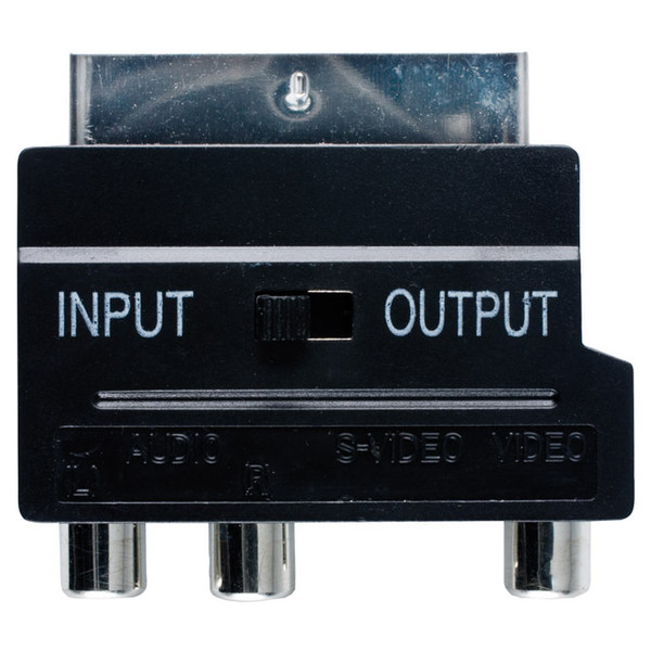 Bandridge SCART Audio Video Adapter SCART Male 3x RCA Male + 1x Switch Schwarz Kabelschnittstellen-/adapter