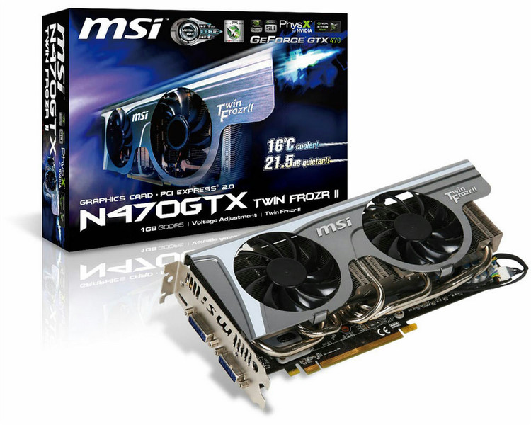 MSI N470GTX Twin Frozr II GeForce GTX 470 1.25ГБ GDDR5