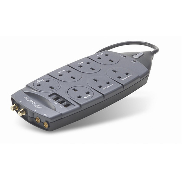 Pure AV Home Cinema Surge Protector - 7 Sockets 7AC outlet(s) 3m Grey surge protector