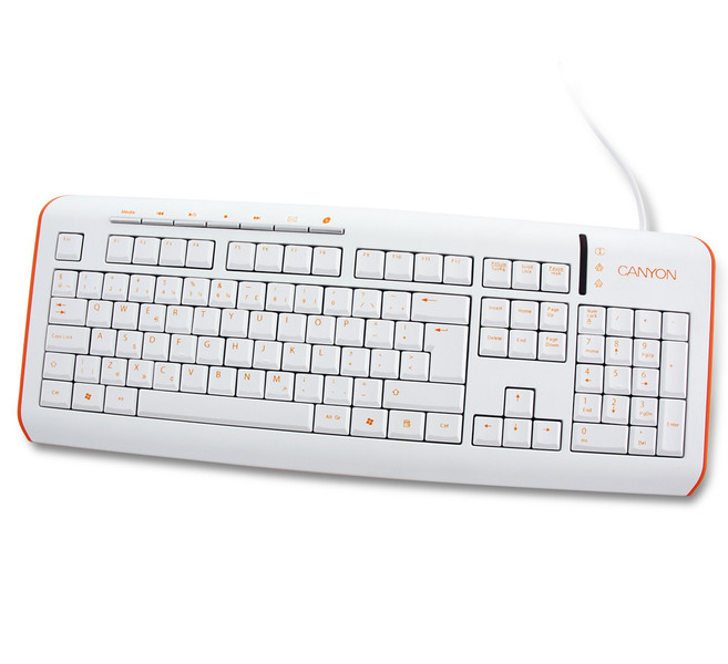 Canyon CNR-KEYB7 USB+PS/2 QWERTY Белый клавиатура