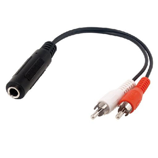 MCL CG-714C 0.1m 6.35mm 2 x RCA Black audio cable