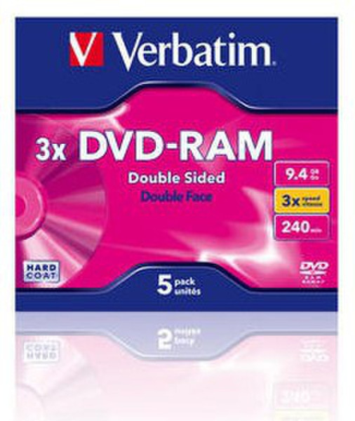Verbatim DVD-RAM 3x Double Sided 9.4GB DVD-RAM 5Stück(e)