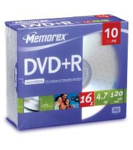 Memorex 16x DVD+R 4.7GB 10 Pack Slim JC 4.7GB 10Stück(e)