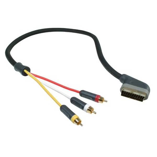 Pure AV Blue Series Composite Video Audio to Scart Cable 12ft. 3.7m Black