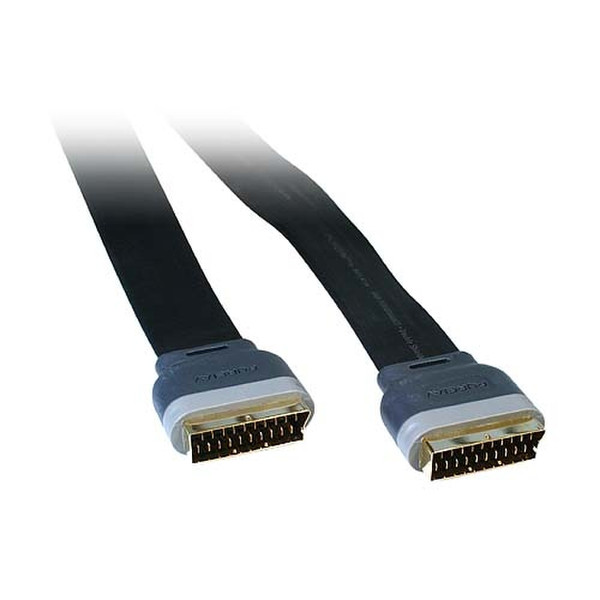 Pure AV Blue Series Flat Scart cable 12ft. 3.7m Black SCART cable