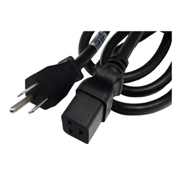 Lantronix SLPP12310-01 2.4m C19 coupler NEMA 5-15P Black power cable