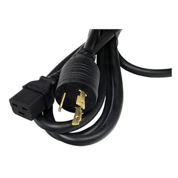 Lantronix IEC60320/C19 to NEMA L6-20P, 10Ft 3m C19 coupler NEMA L6-20P Black power cable