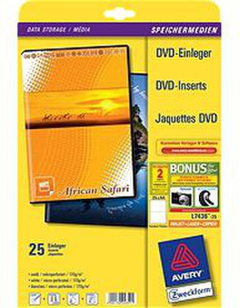 Avery DVD Einleger 25pc(s) non-adhesive label