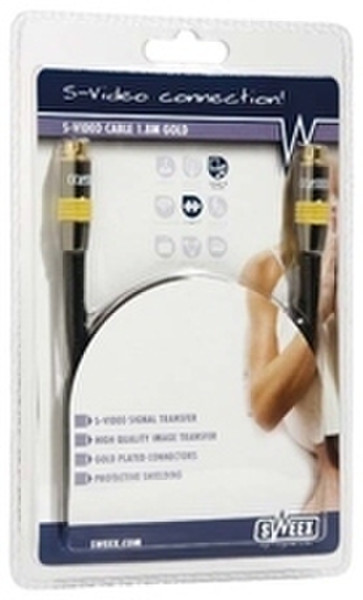 Sweex S-Video Cable 1.8m Gold 1.8м Черный S-video кабель