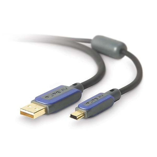 Pure AV Blue Series Digital Camera Cable, Hi-Speed USB 2.0 Mini B 6ft. 1.8м Серый кабель USB