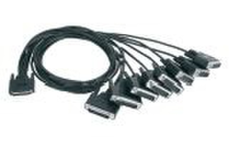 Vertiv FO8-DB-9/LP, Male 8x 9-pin DB-9 M Black serial cable