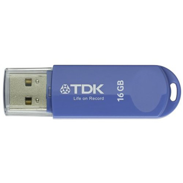 TDK TRANS-IT, 16GB 16ГБ USB 2.0 Тип -A Синий USB флеш накопитель