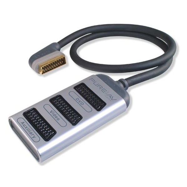 Pure AV 3-in-1 Scart Adapter Black,Silver cable interface/gender adapter