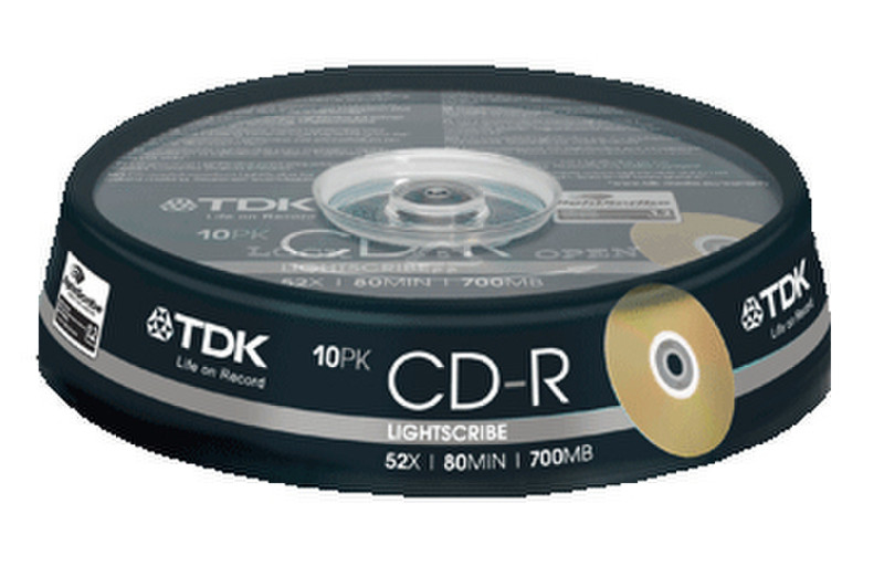 TDK LightScribe 52x CD-R 700MB 10x CD-RW 700MB 10Stück(e)
