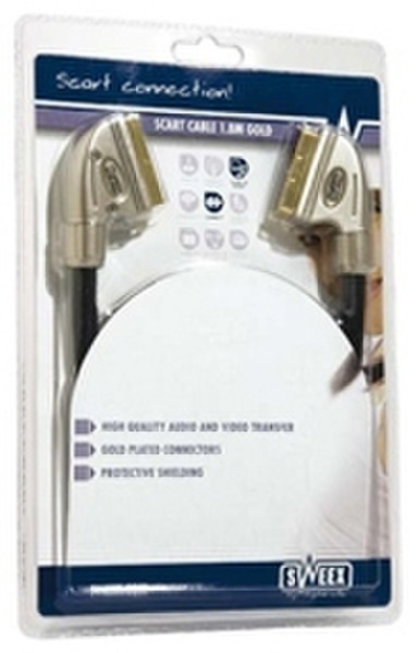 Sweex Scart Cable 1.8M Gold SCART cable