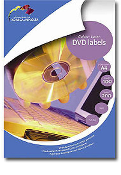 Konica Minolta CD/DVD labels 100 sheets White 100pc(s) self-adhesive label