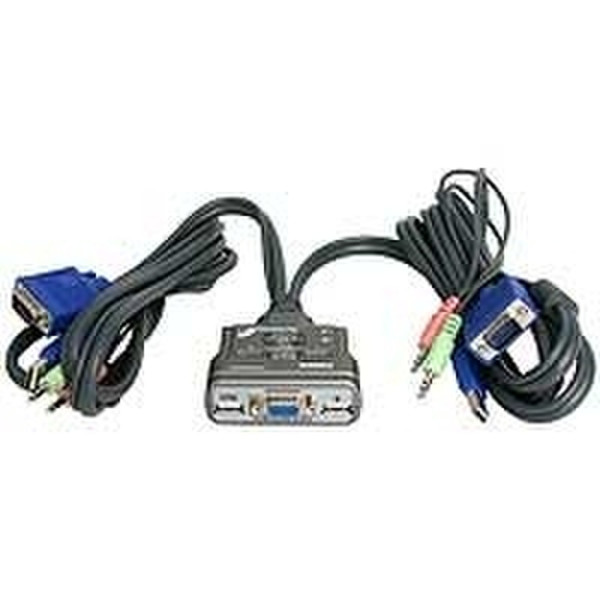 StarTech.com Full USB 2 Port Built-On Cable kvm Grau Tastatur/Video/Maus (KVM)-Kabel