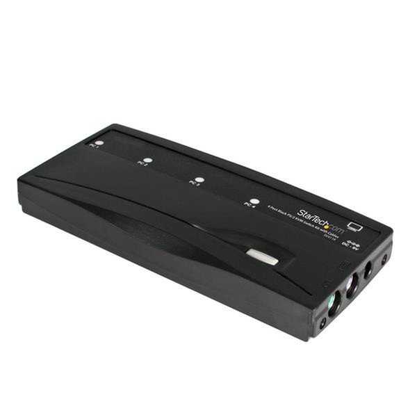 StarTech.com 4 Port Black PS/2 KVM Switch Kit with Cables KVM switch