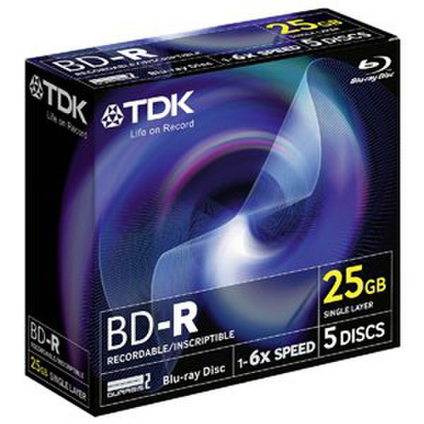TDK BD-R 6x 25GB 5x 25ГБ BD-R 5шт