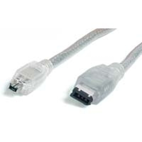 StarTech.com 6 ft. Transparent IEEE-1394 Firewire Cable 4-6 Pin 1.83м Прозрачный FireWire кабель