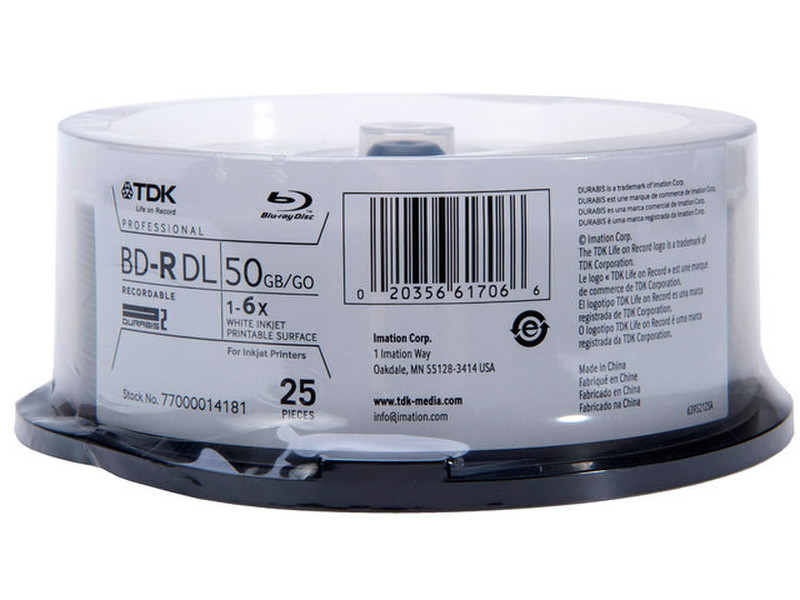 TDK 61706 50GB BD-R DL 25pc(s)