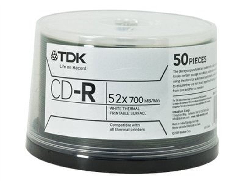 TDK 48944 CD-R 700MB 50Stück(e) CD-Rohling