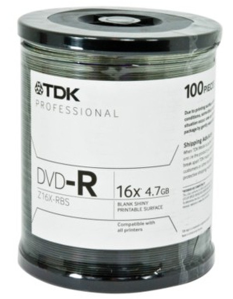 TDK DVD-R 16x 4.7GB 100x 4.7GB DVD-R 100Stück(e)