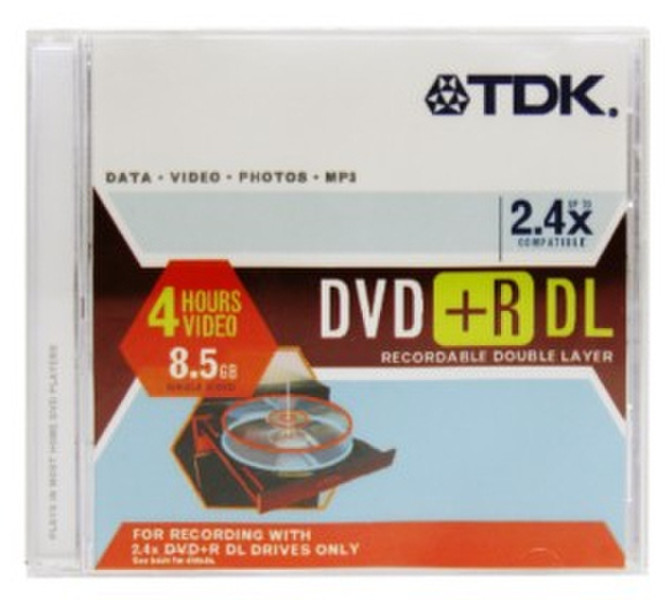 TDK 2.4x DL DVD+R 8.5GB 5x 8.5GB DVD+R 5Stück(e)