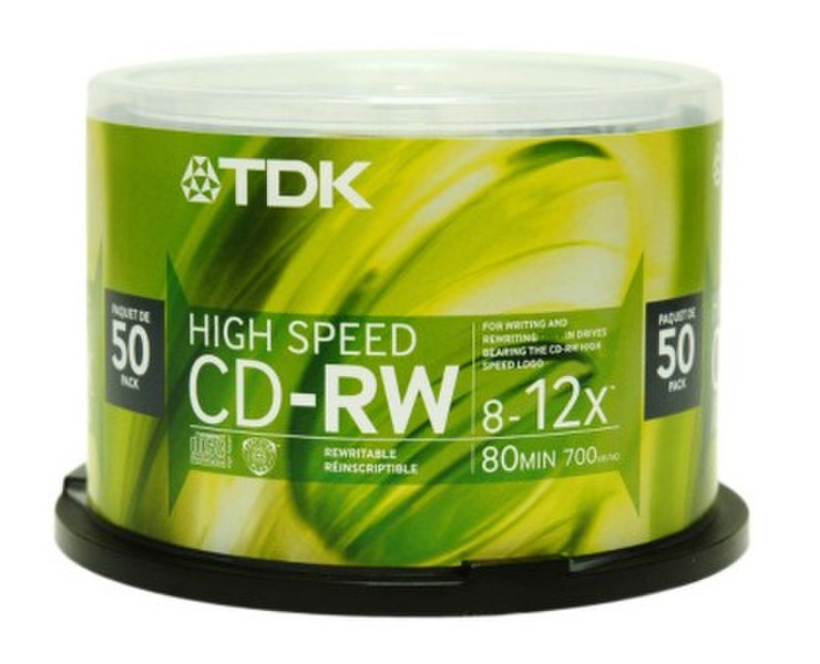 TDK 12x CD-RW High Speed 700MB 50x CD-R 700MB 50Stück(e)