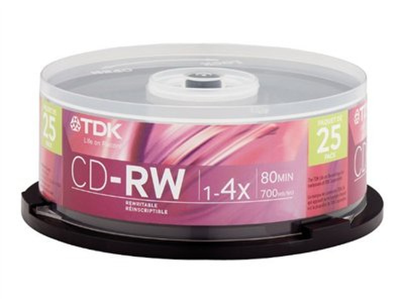 TDK 47981 CD-RW 700МБ 25шт чистые CD