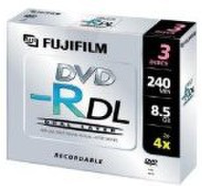 Fujifilm 3x DVD-R 8.5GB 240min DL 8.5GB DVD-R DL 3Stück(e)