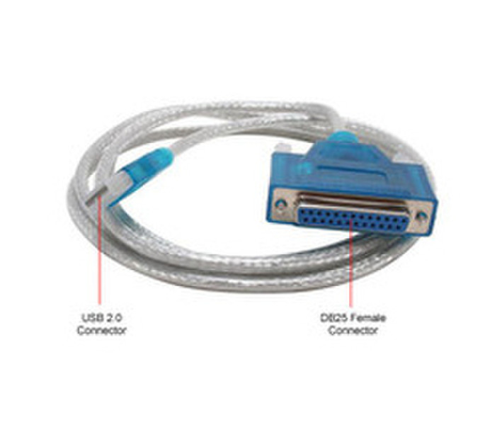 Microconnect USB/DB25 M-F 2m 2m Black parallel cable