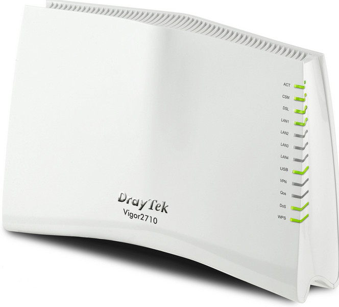 Draytek Vigor2710 Eingebauter Ethernet-Anschluss ADSL2+ Weiß Kabelrouter