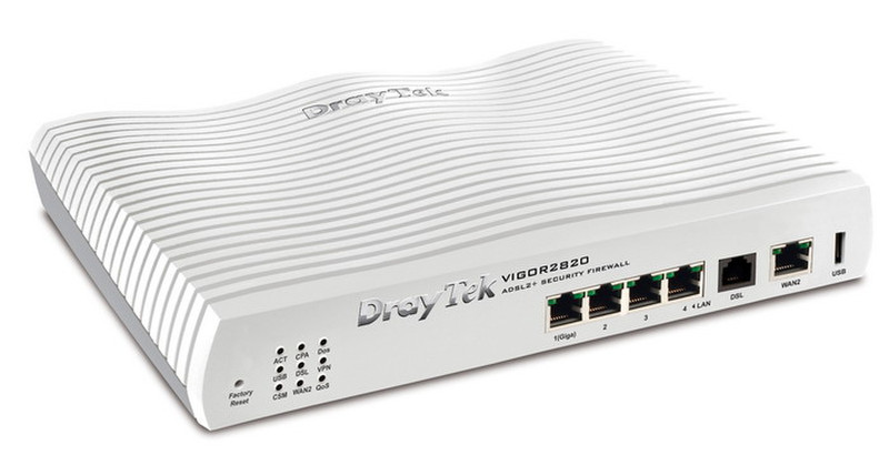Draytek Vigor2820 Gigabit Ethernet Белый wireless router