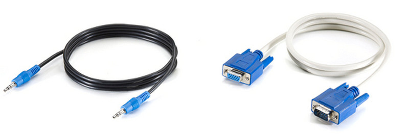 LevelOne AVC-0010 1м VGA (D-Sub) + 3,5 мм Черный, Синий, Белый VGA кабель