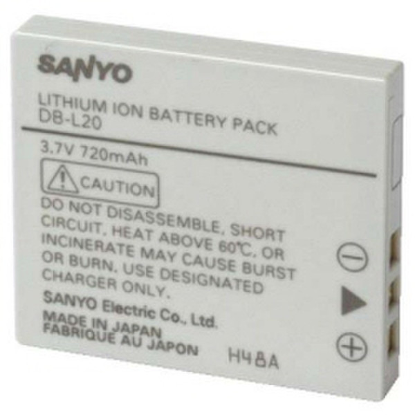 Sanyo DB-L20 AEX Lithium-Ion (Li-Ion) 720mAh 3.7V rechargeable battery
