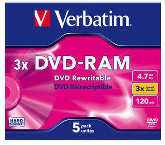 Verbatim DVD-RAM 3x 4.7GB DVD-RAM 5pc(s)