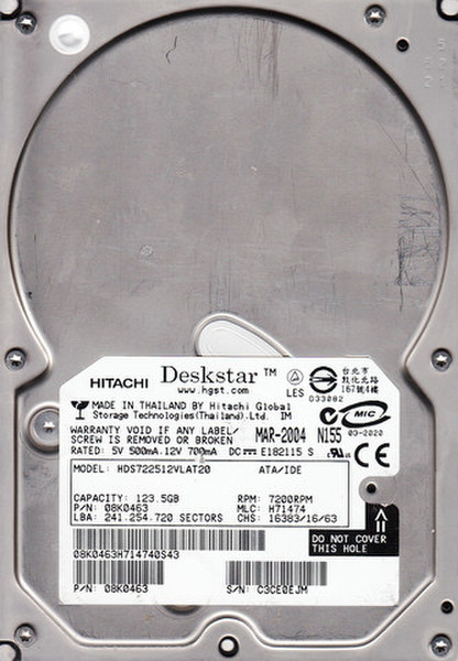 HGST Deskstar VANCOUVER III 120GB 120GB Ultra-ATA/100 internal hard drive