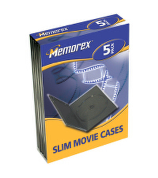 Memorex Slim DVD Movie Cases Black, 5 pack 1discs Black
