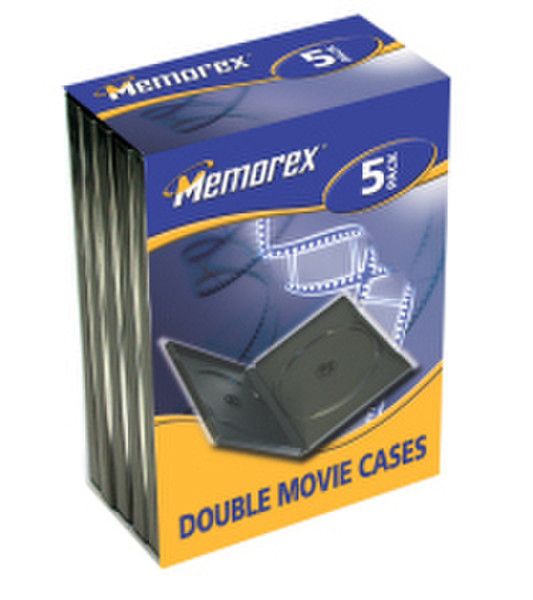 Memorex DVD Movie Cases Black, Double 5 Pack 2Disks Schwarz