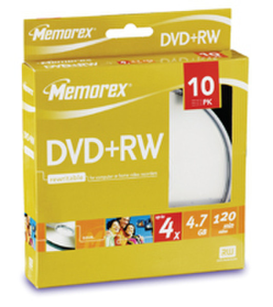 Memorex 4X DVD+RW 10 Pack Cakebox