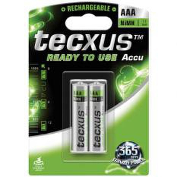 Tecxus AAA NiMH 800mAh - 2Pk Nickel-Metallhydrid (NiMH) 800mAh 1.2V Wiederaufladbare Batterie