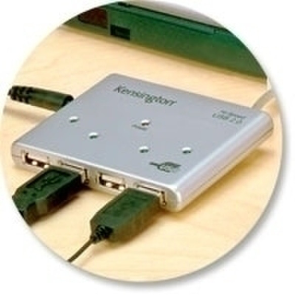 Kensington USB 2.0 pocket hub 480Mbit/s Silver interface hub
