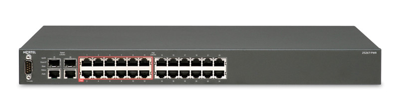 Nortel 2526T-PWR gemanaged Energie Über Ethernet (PoE) Unterstützung Schwarz
