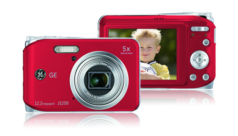 GE A1250 Компактный фотоаппарат 12.2МП Красный